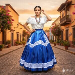 Mexican Single circle Oaxacan folklorico skirt china Oaxaquenas 37.5 in long